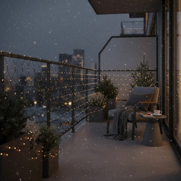 Brilagi - Rideau lumineux LED d'extérieur 160 LED 7x2m IP44 blanc chaud