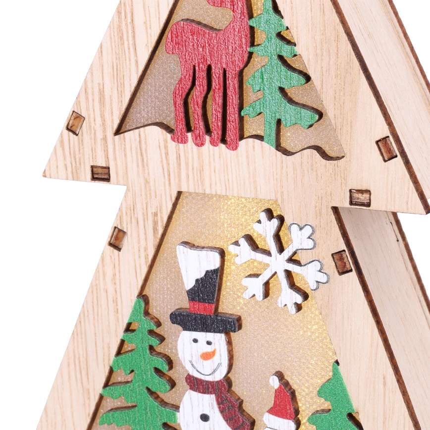 Brilagi - Sapin décoratif de Noël à LED, fonctionnant avec 2 piles AA