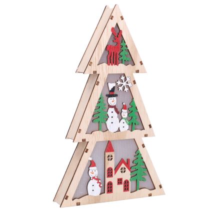 Brilagi - Sapin décoratif de Noël à LED, fonctionnant avec 2 piles AA