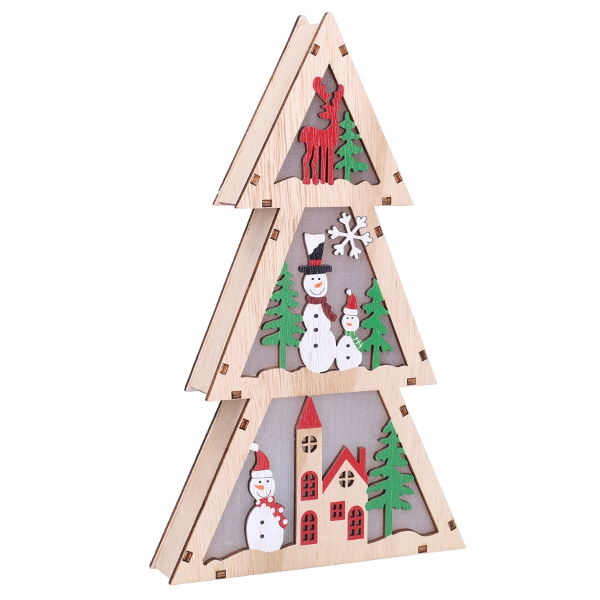 Brilagi - Sapin décoratif de Noël à LED, fonctionnant avec 2 piles AA