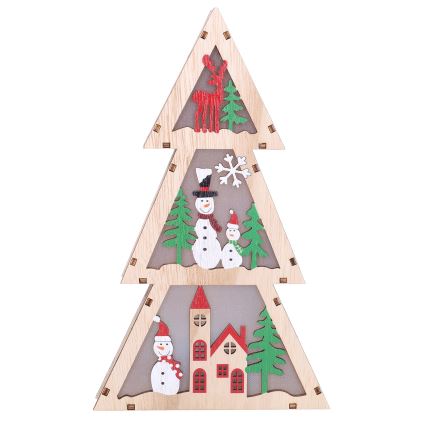 Brilagi - Sapin décoratif de Noël à LED, fonctionnant avec 2 piles AA