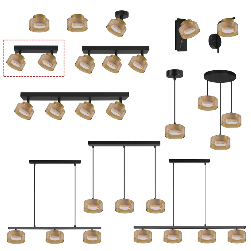 Brilagi - Spot AURA LUX 2xGX53/30W/230V noir/doré