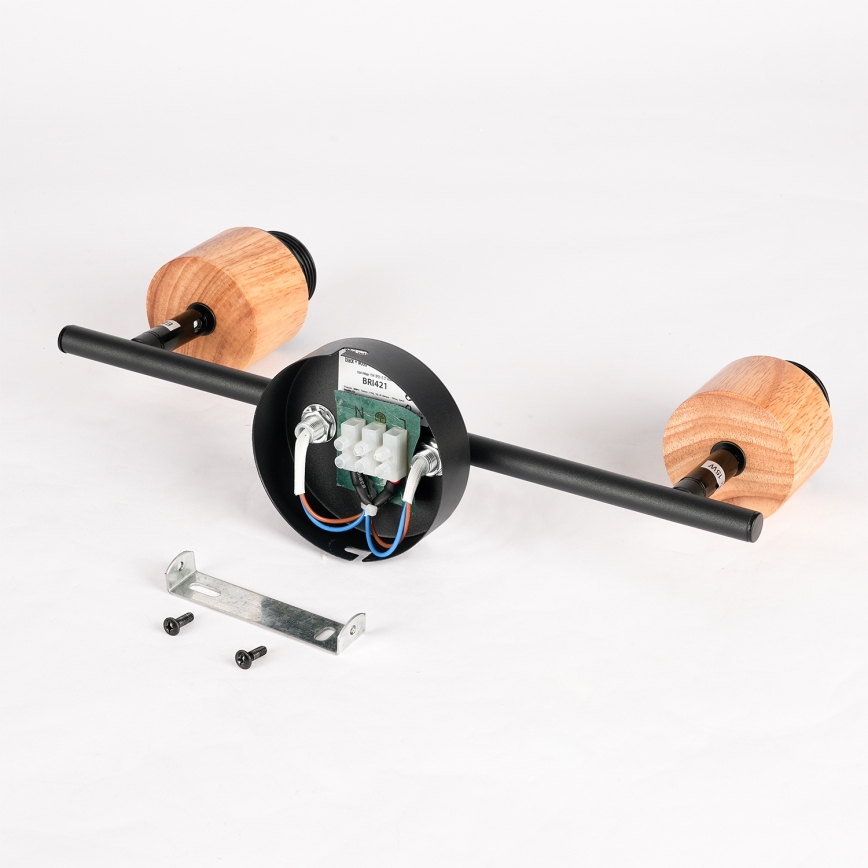 Brilagi - Spot BASKLITE 2xE27/15W/230V bois/noir