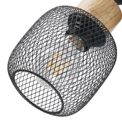 Brilagi - Spot BASKLITE 4xE27/15W/230V bois d'hévéa/noir