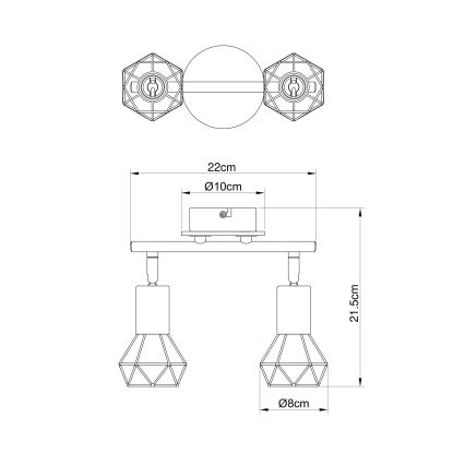 Brilagi - Spot CAGE 2xE14/40W/230V