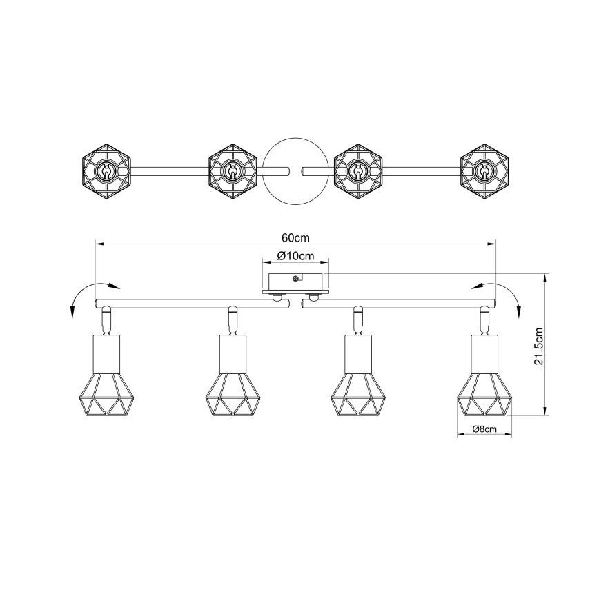 Brilagi - Spot CAGE 4xE14/40W/230V