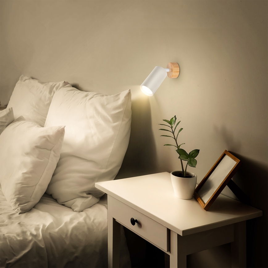 Brilagi - Spot d'éclairage SELE 1xGU10/30W/230V blanc/décor chêne