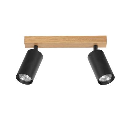 Brilagi - Spot d'éclairage SELE 2xGU10/30W/230V noir/décor chêne