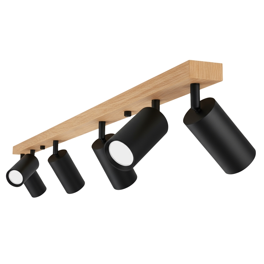 Brilagi - Spot d'éclairage SELE 6xGU10/30W/230V noir/décor chêne