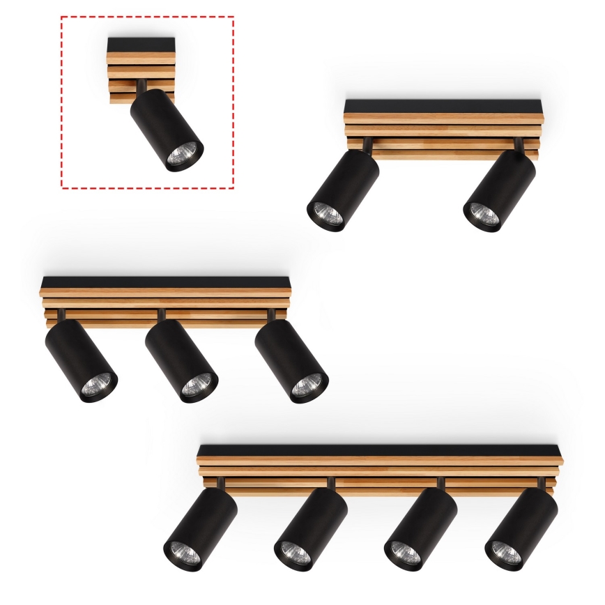 Brilagi - Spot d'éclairage SELE WOOD 1xGU10/30W/230V noir/bois