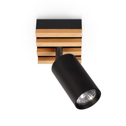 Brilagi - Spot d'éclairage SELE WOOD ACOUSTIC 1xGU10/30W/230V noir/bois