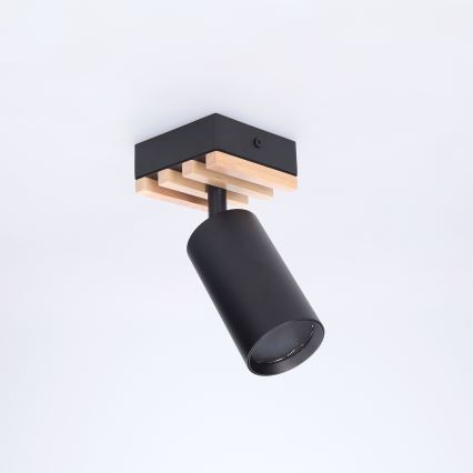 Brilagi - Spot d'éclairage SELE WOOD ACOUSTIC 1xGU10/30W/230V noir/bois