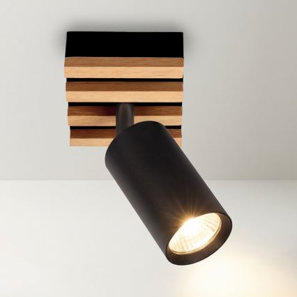 Brilagi - Spot d'éclairage SELE WOOD ACOUSTIC 1xGU10/30W/230V noir/bois