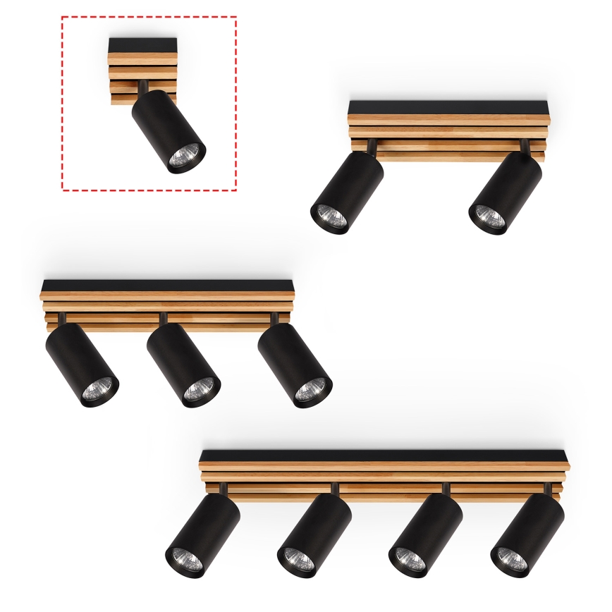 Brilagi - Spot d'éclairage SELE WOOD ACOUSTIC 1xGU10/30W/230V noir/bois