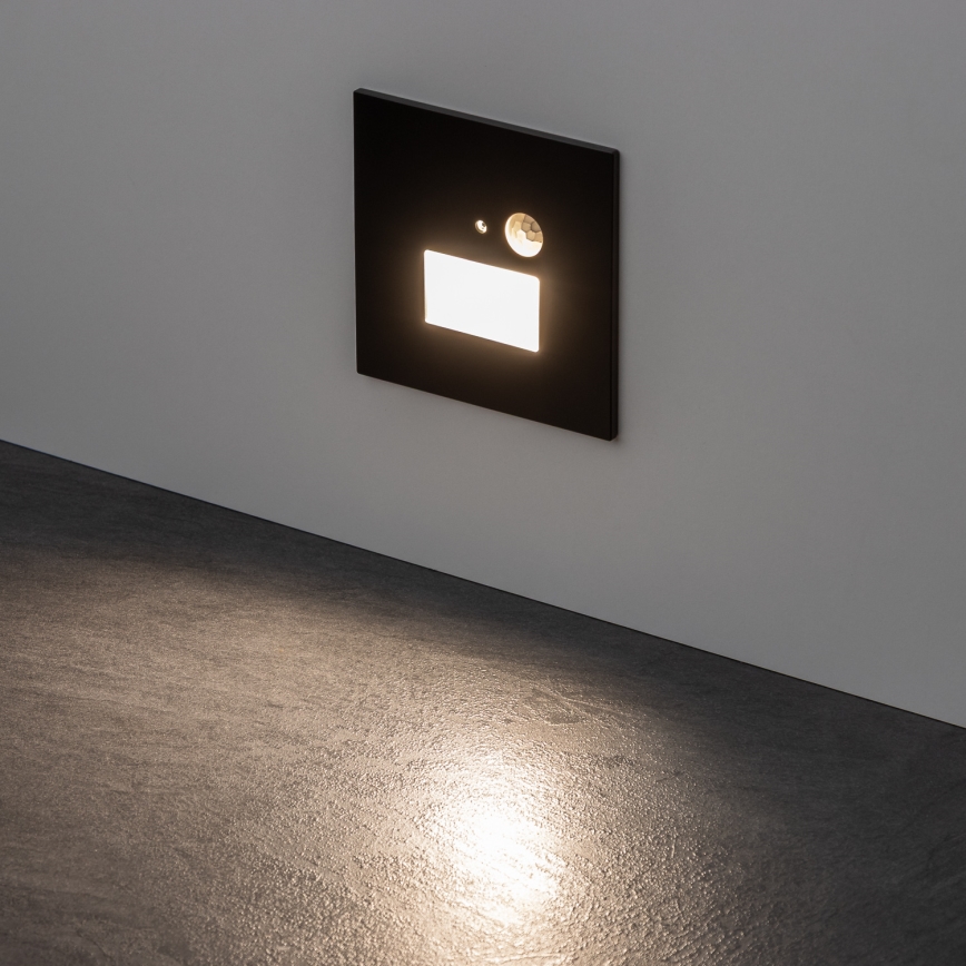 Brilagi - Spot d'escalier avec détecteur de mouvement JACK LED/1,5W/230V 3000K/4000K/6500K noir