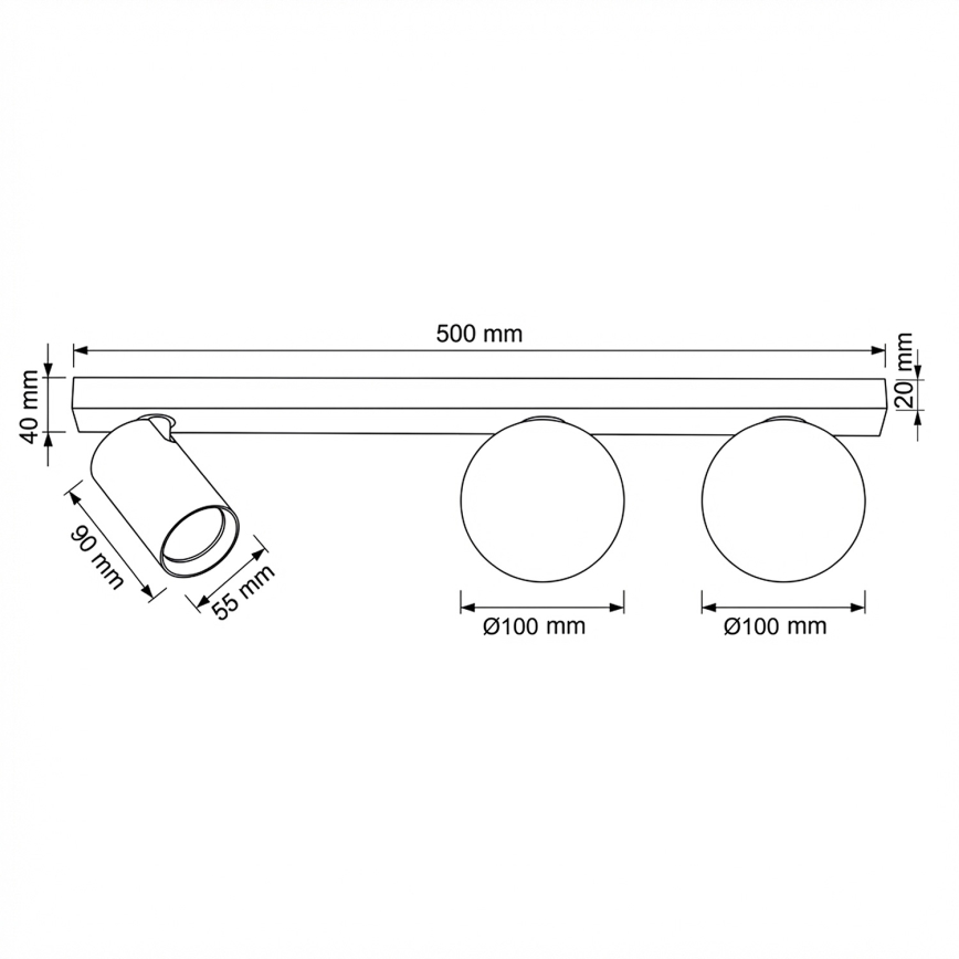 Brilagi - Spot directionnel SELE BALL 1xGU10/30W/230V + 2xG9/10W noir