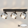 Brilagi - Spot encastrable LED RGB+CCT dimmable AURA LUX 3xGX53/14W/230V 2700–6500K Wi‑Fi Tuya noir/fumé
