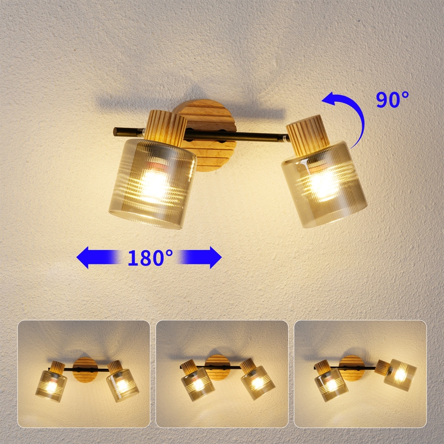 Brilagi - Spot HYGGE 2xE14/15W/230V bois/fumé