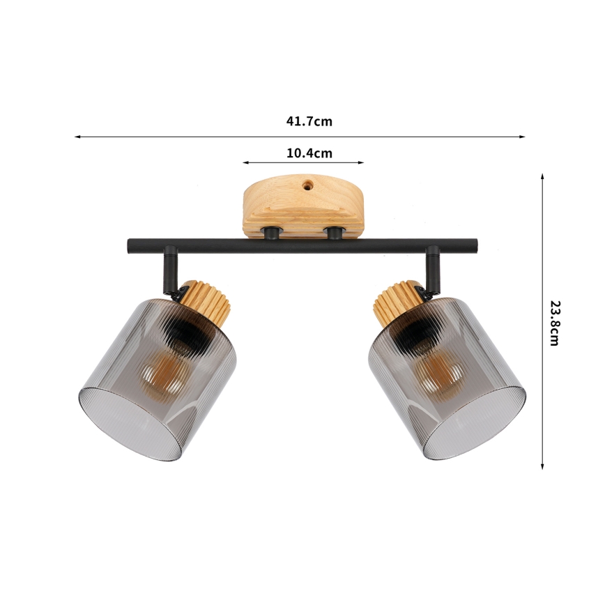 Brilagi - Spot HYGGE 2xE14/15W/230V bois/fumé