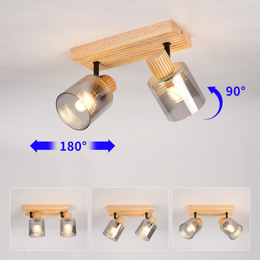 Brilagi - Spot HYGGE 2xE14/15W/230V bois/fumé