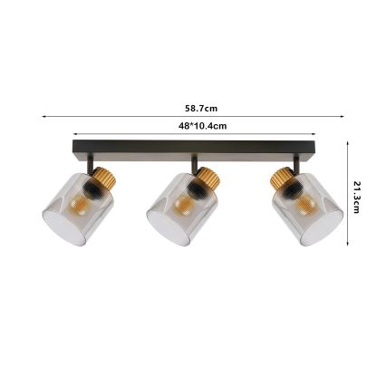 Brilagi - Spot HYGGE 2xE14/15W/230V noir/verre fumé