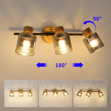 Brilagi - Spot HYGGE 3xE14/15W/230V bois/fumé
