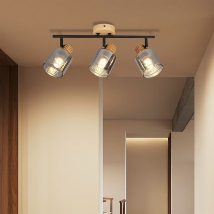 Brilagi - Spot HYGGE 3xE14/15W/230V bois/fumé