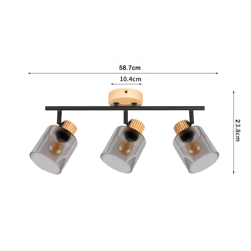 Brilagi - Spot HYGGE 3xE14/15W/230V bois/fumé