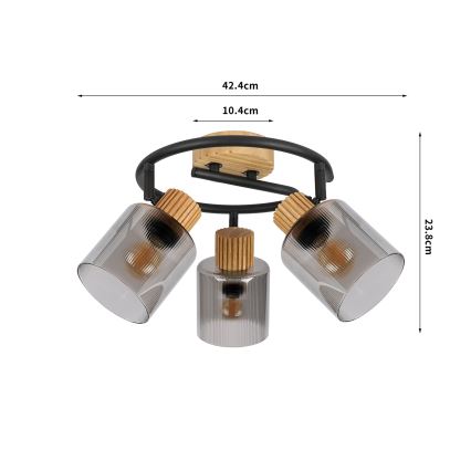 Brilagi - Spot HYGGE 3xE14/15W/230V bois/fumé