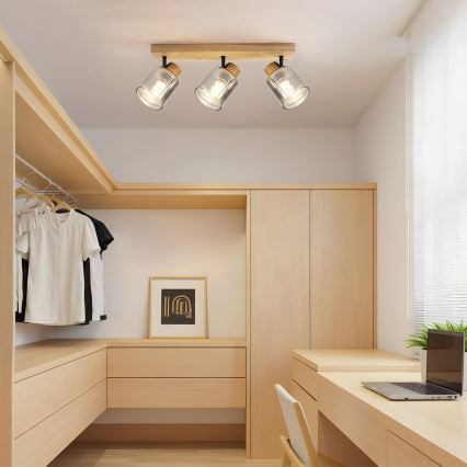 Brilagi - Spot HYGGE 3xE14/15W/230V bois/fumé