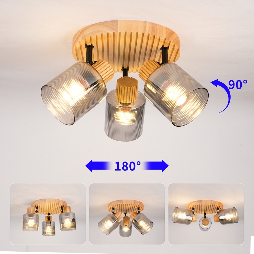 Brilagi - Spot HYGGE 3xE14/15W/230V bois/fumé