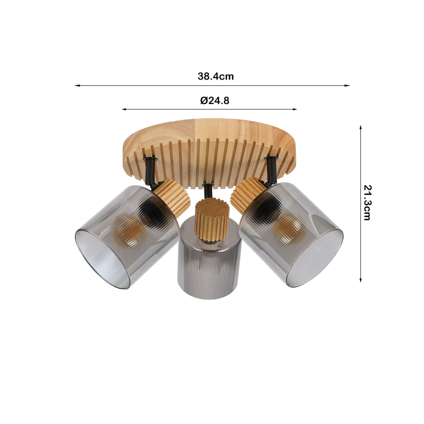 Brilagi - Spot HYGGE 3xE14/15W/230V bois/fumé