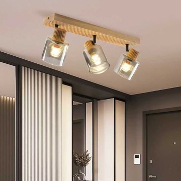 Brilagi - Spot HYGGE 3xE14/15W/230V hévéa/fumé