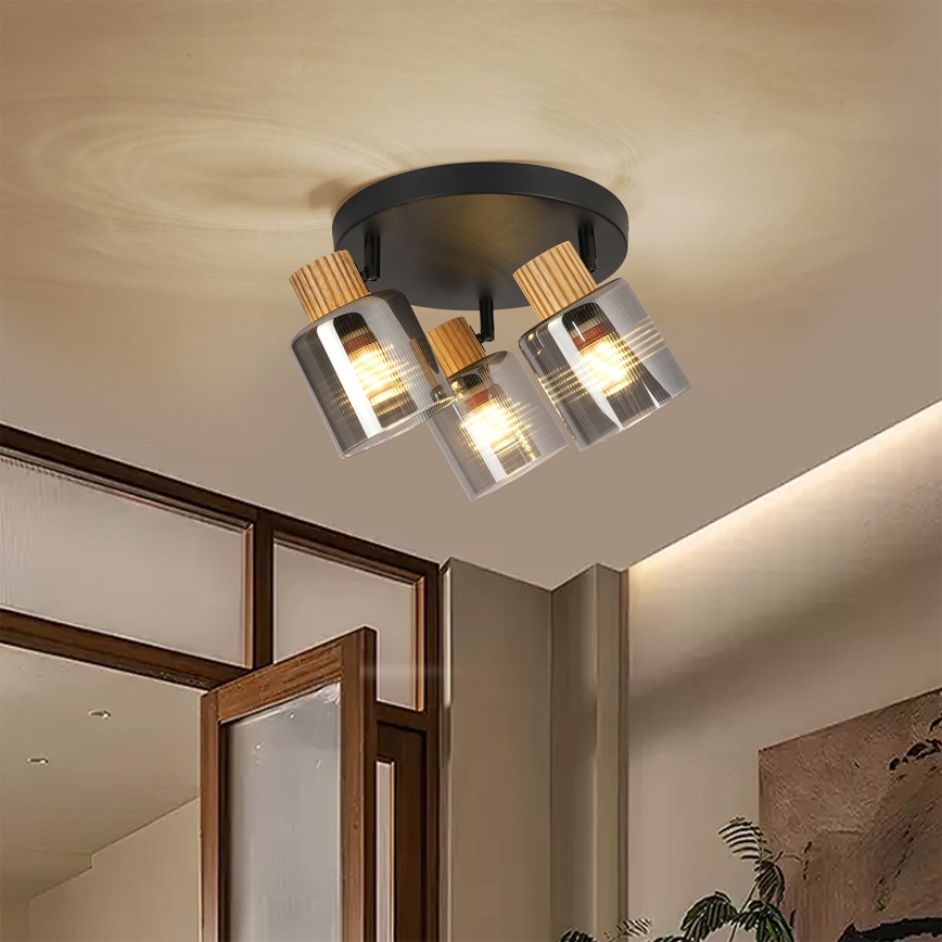 Brilagi - Spot HYGGE 3xE14/15W/230V noir/fumé