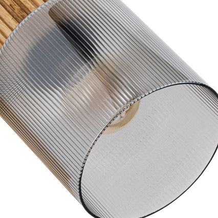 Brilagi - Spot HYGGE 4xE14/15W/230V bois d'hévéa/verre fumé