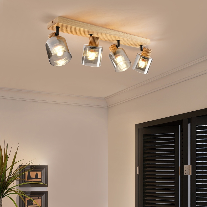 Brilagi - Spot HYGGE 4xE14/15W/230V bois/fumé