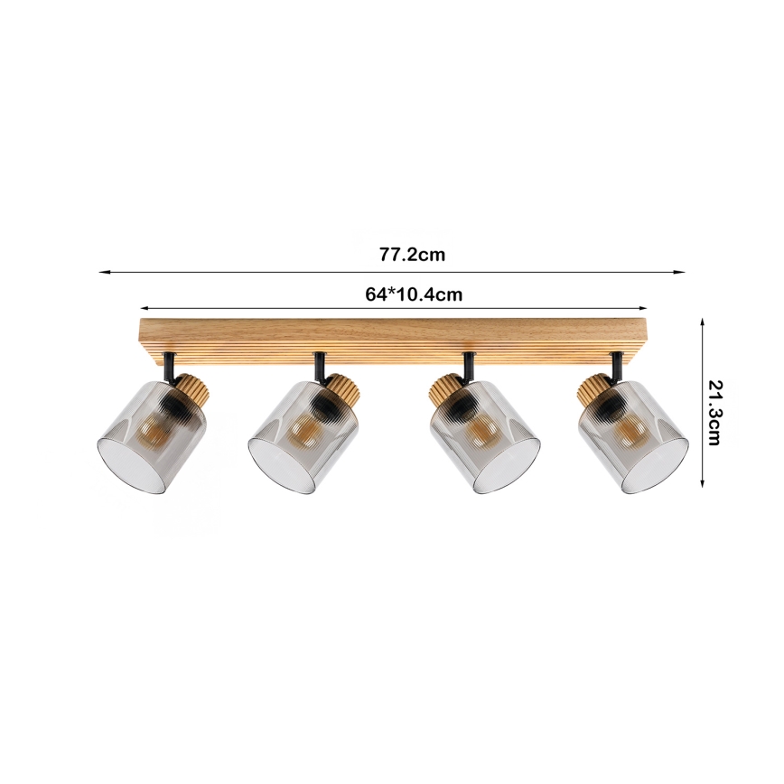 Brilagi - Spot HYGGE 4xE14/15W/230V bois/fumé