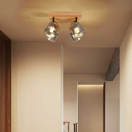 Brilagi - Spot HYGGE 4xE14/15W/230V bois/fumé