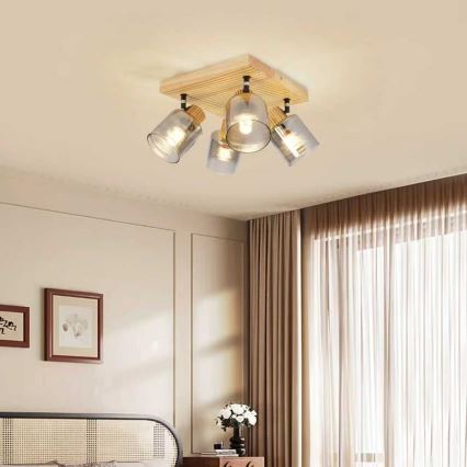 Brilagi - Spot HYGGE 4xE14/15W/230V bois/fumé