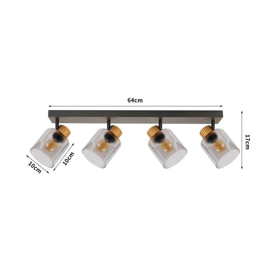 Brilagi - Spot HYGGE 4xE14/15W/230V noir/fumé