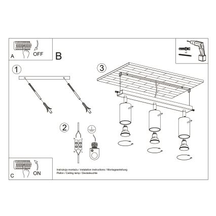 Brilagi -  Spot LED ASMUS 3xGU10/7W/230V noir