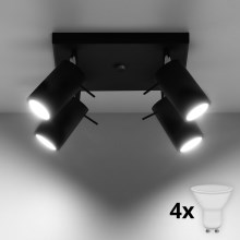 Brilagi -  Spot LED ASMUS 4xGU10/7W/230V noir