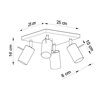 Brilagi -  Spot LED ASMUS 4xGU10/7W/230V noir