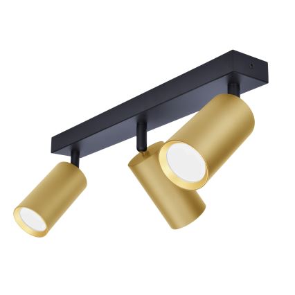 Brilagi - Spot LED RGBW dimmable SELE GOLDEN 3xGU10/6W/230V 3000K noir/doré + télécommande