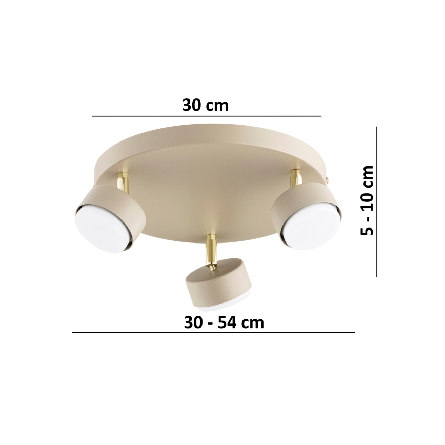 Brilagi - Spot LED MONO 3xGX53/30W/230V beige/doré