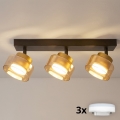 Brilagi - Spot LED RGB+CCT dimmable AURA LUX 3xGX53/14W/230V 2700-6500K Wi-Fi Tuya noir/or