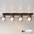 Brilagi - Spot LED RGB+CCT dimmable AURA LUX 4×GX53/14W/230V 2700–6500K Wi‑Fi Tuya noir/fumé
