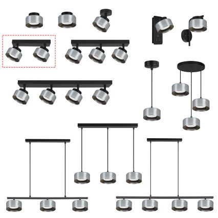 Brilagi - Spot LED RGB+CCT dimmable AURA LUX 2xGX53/14W/230V 2700-6500K Wi-Fi Tuya noir/fumé