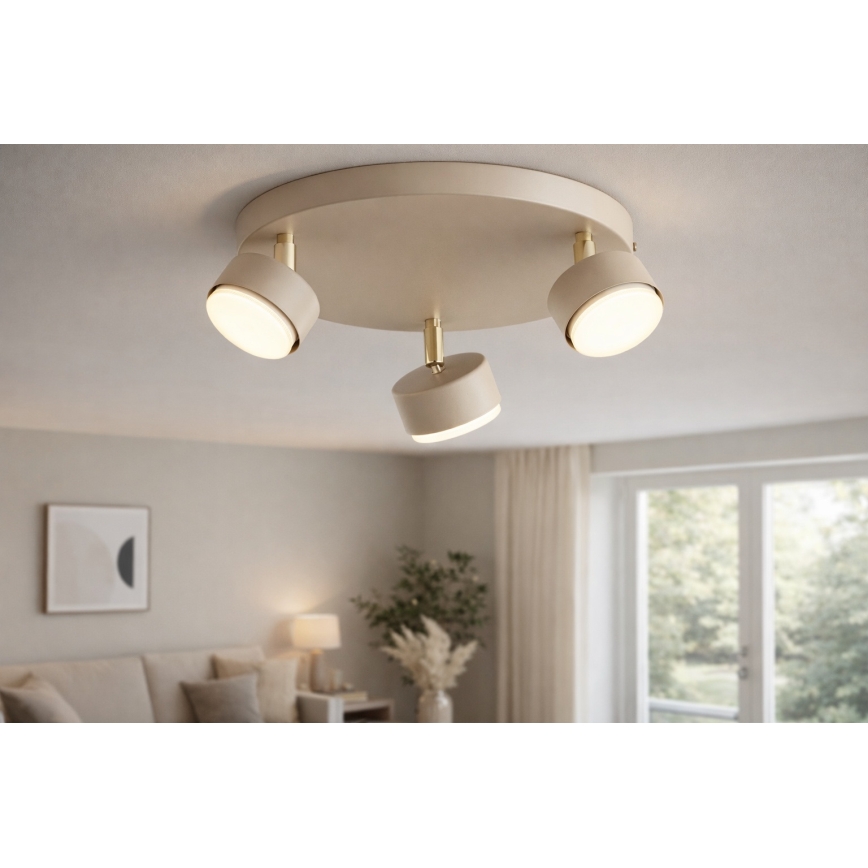 Brilagi - LED RGB+CCT Spot à intensité variable MONO 3xGX53/14W/230V 2700-6500K Wi-Fi Tuya beige/doré