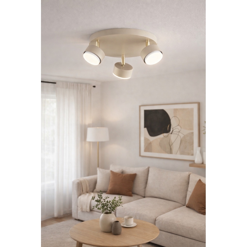 Brilagi - LED RGB+CCT Spot à intensité variable MONO 3xGX53/14W/230V 2700-6500K Wi-Fi Tuya beige/doré